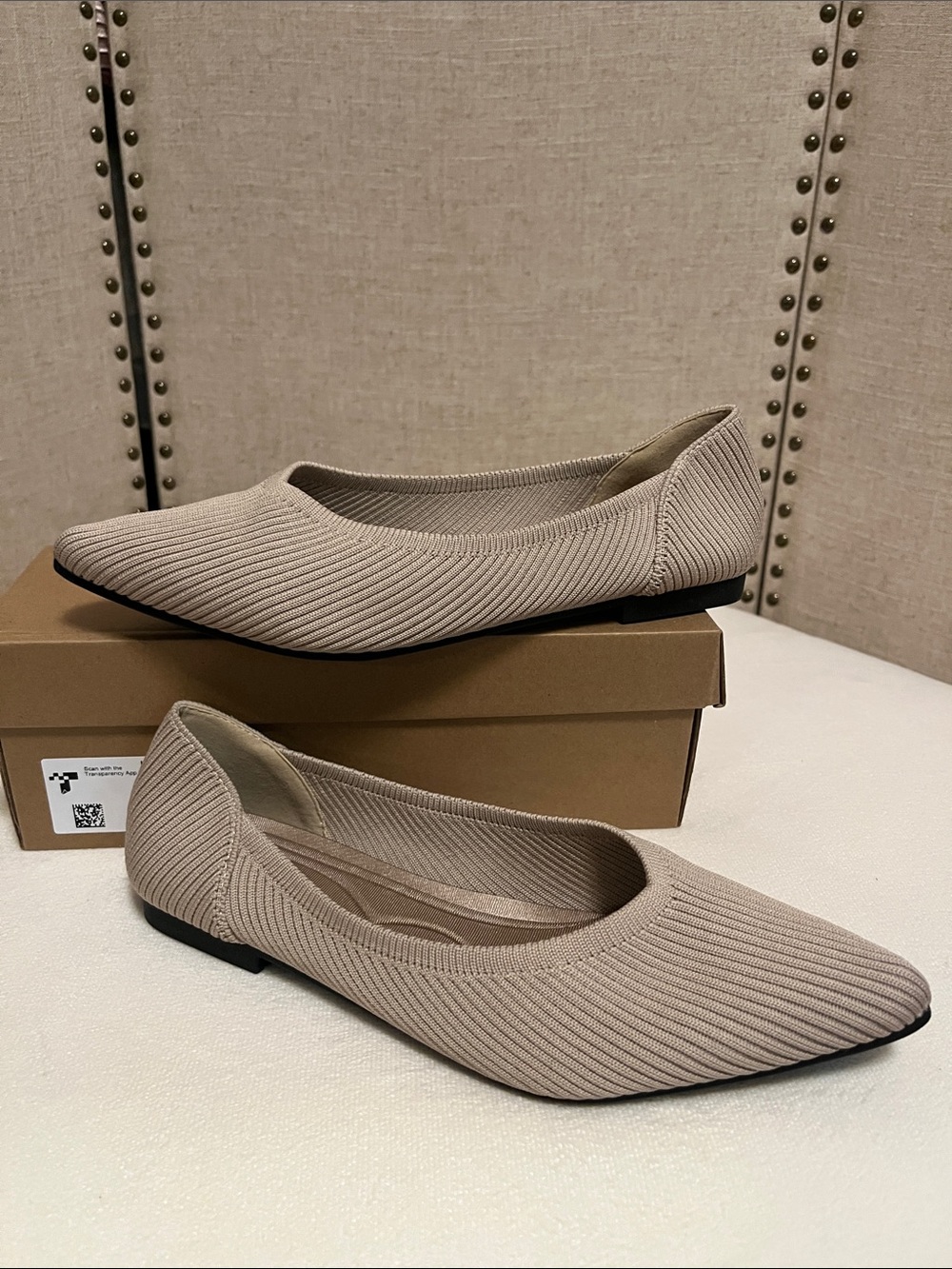 TINGRISE Women's Flats Shoes Pointed Toe Knit Ballet Comfortable size 8 - Picture 7 of 8